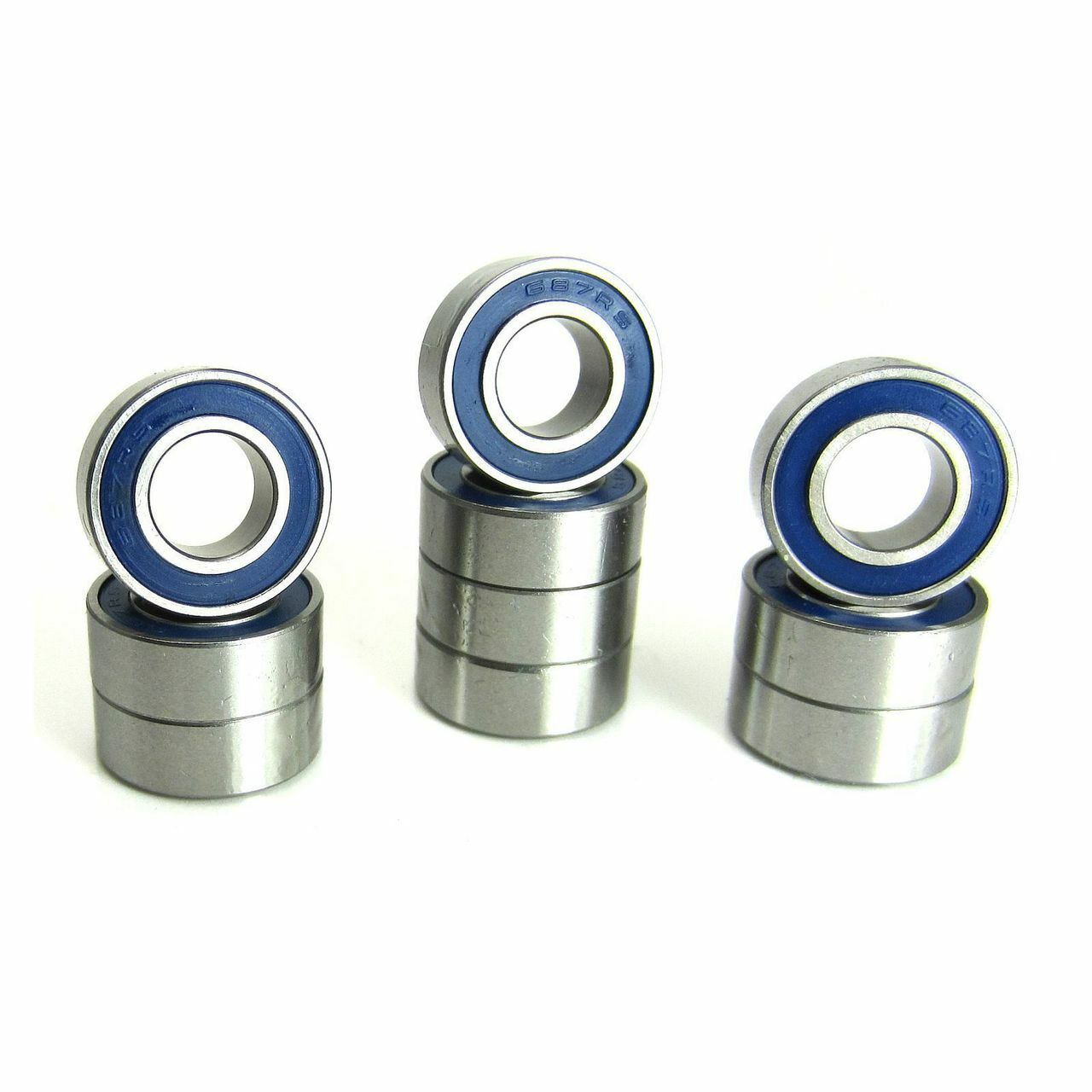 687-2RS 7x14x5 Precision High Speed RC Car Ball Bearing, Chrome Steel (GCr15) with Blue Rubber Seals ABEC-1 ABEC-3 ABEC-5