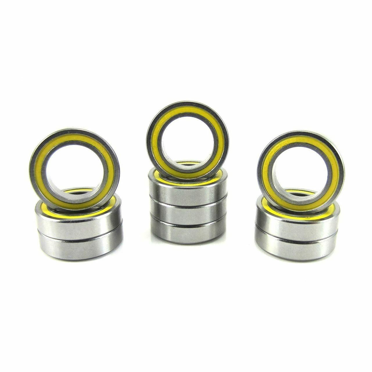 MR1016-2RS 10x16x4 Precision High Speed RC Car Ball Bearing, Chrome Steel (GCr15) with Yellow Rubber Seals ABEC-1 ABEC-3 ABEC-5